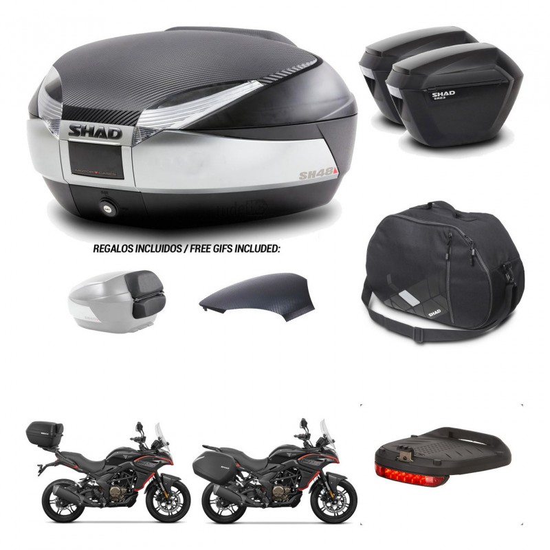SHAD Suitcases sh23 + mounting bracket trunk SH48 backrest cover accessories KIT-475768