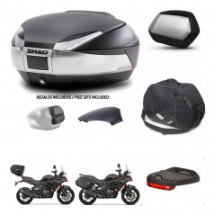 SHAD Maletas SH35 PREMIUM + soporte montaje baul SH48 tapa respaldo accesorios KIT-475769