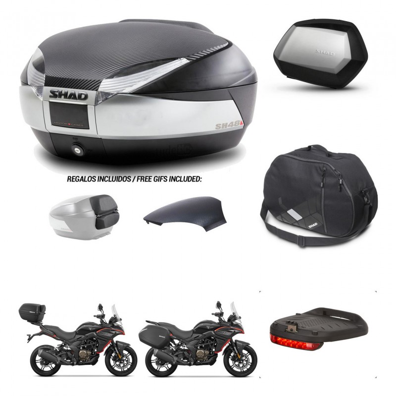 SHAD SH35 PREMIUM suitcases + mounting bracket SH48 trunk backrest cover accessories KIT-475769
