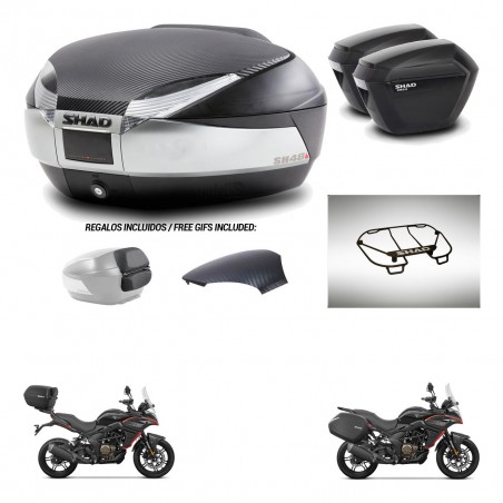 SHAD Suitcases sh23 + mounting bracket trunk SH48 backrest cover accessories KIT-475774