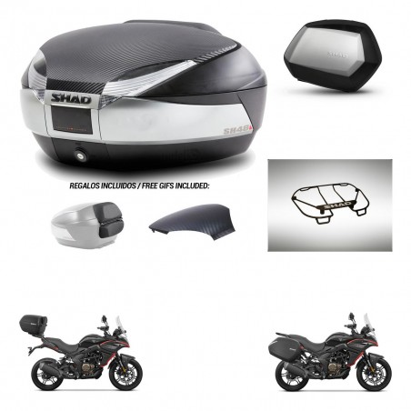 SHAD Maletas SH35 PREMIUM + soporte montaje baul SH48 tapa respaldo accesorios KIT-475775