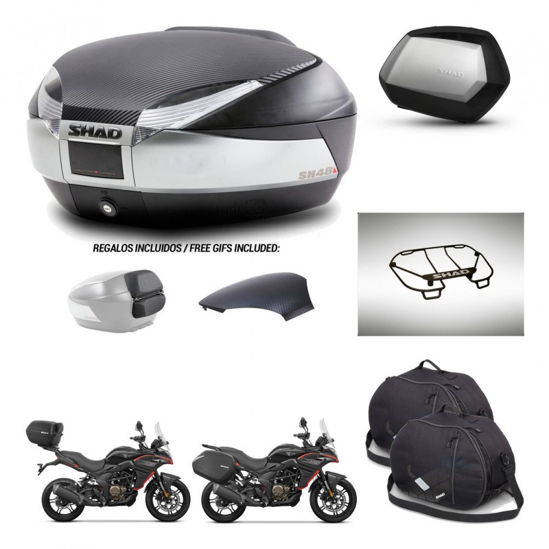 SHAD SH35 PREMIUM suitcases + mounting bracket SH48 trunk backrest cover accessories KIT-475776