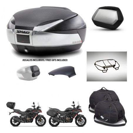 SHAD Maletas SH35 PREMIUM + soporte montaje baul SH48 tapa respaldo accesorios KIT-475776