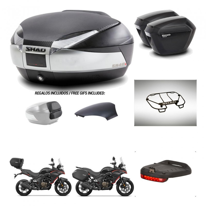 SHAD Suitcases sh23 + mounting bracket trunk SH48 backrest cover accessories KIT-475780