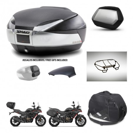 SHAD Maletas SH35 PREMIUM + soporte montaje baul SH48 tapa respaldo accesorios KIT-475787