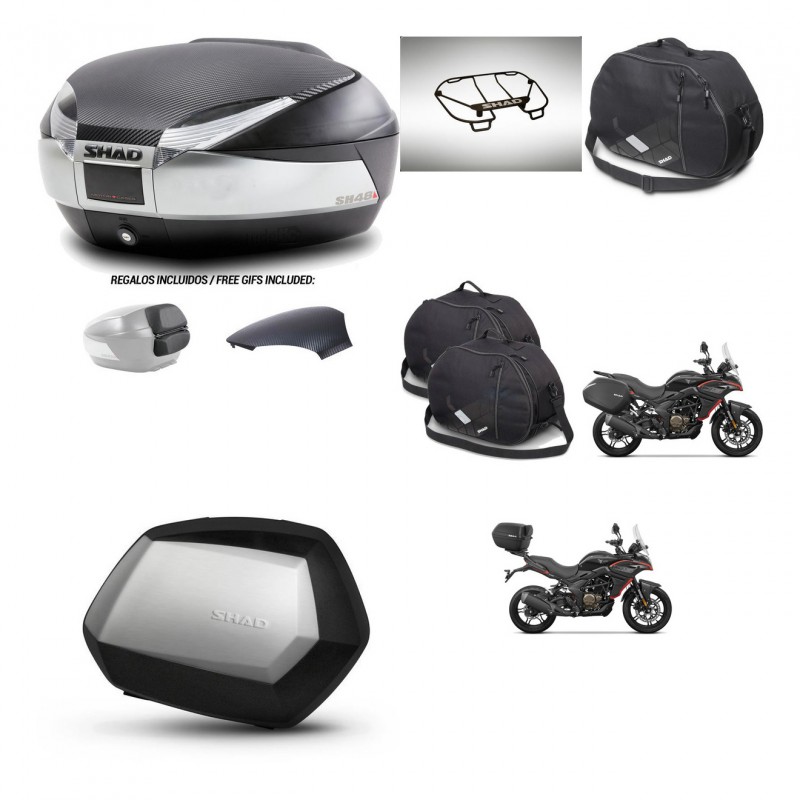 SHAD SH35 PREMIUM suitcases + mounting bracket SH48 trunk backrest cover accessories KIT-475788