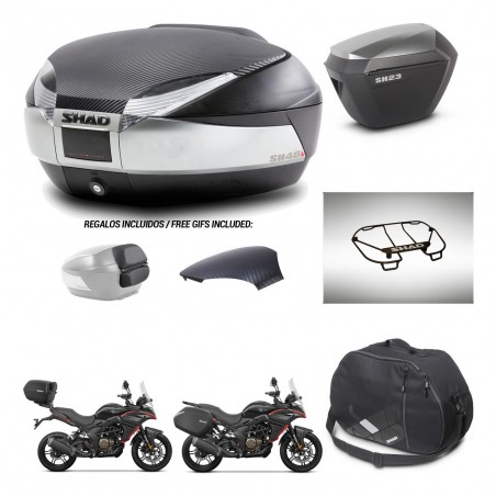 SHAD Maletas sh23 alu + soporte montaje baul SH48 tapa respaldo accesorios KIT-475789