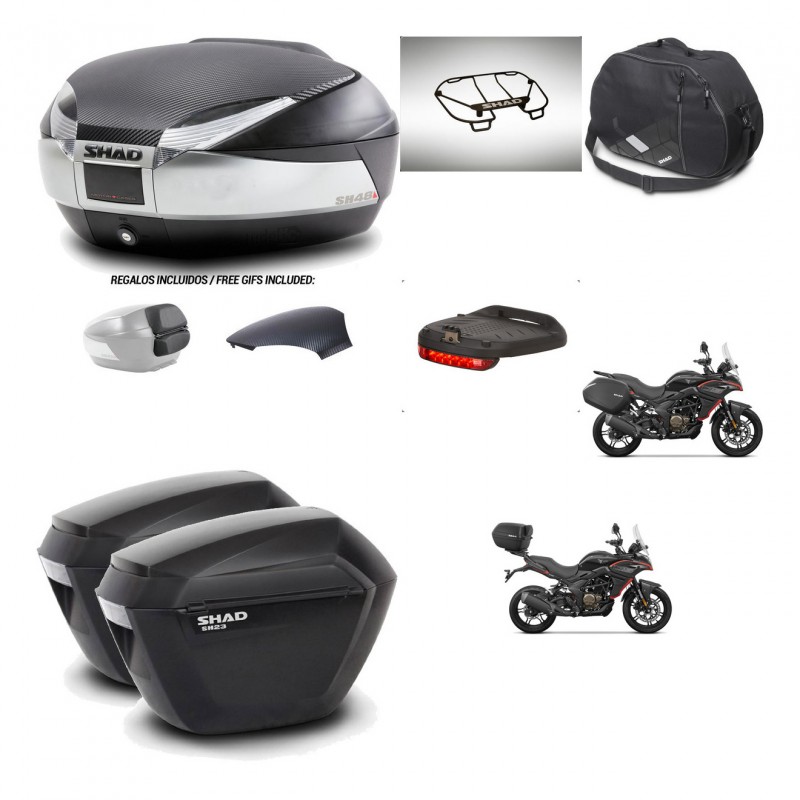 SHAD Maletas sh23 + soporte montaje baul SH48 tapa respaldo accesorios KIT-475792