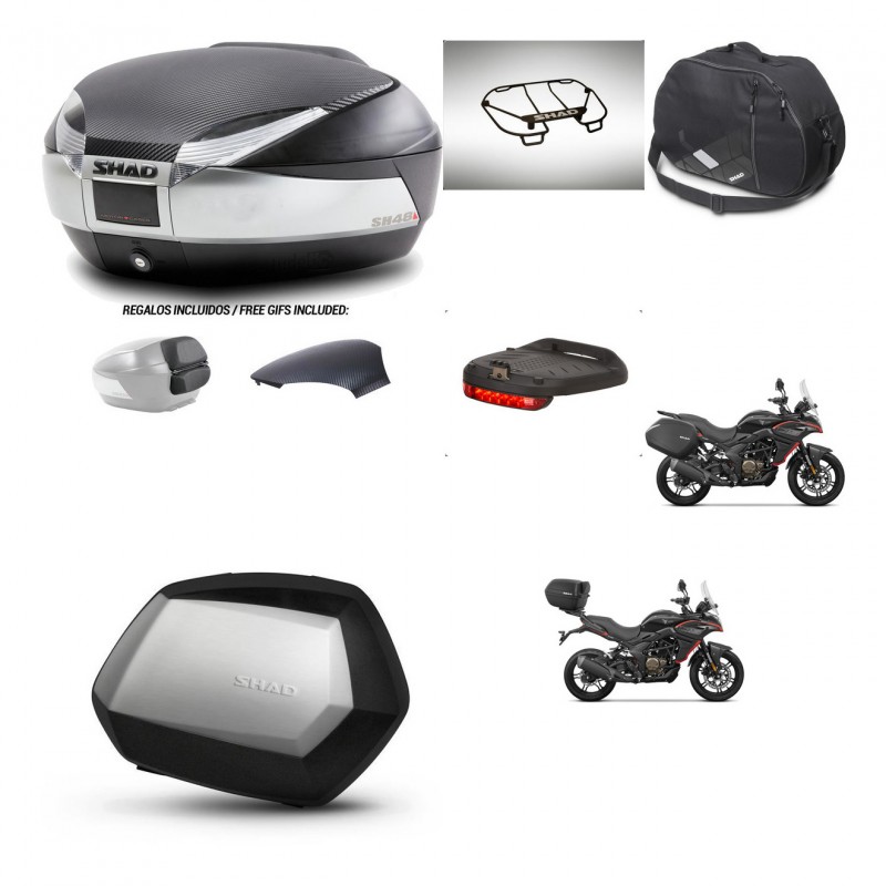 SHAD SH35 PREMIUM suitcases + mounting bracket SH48 trunk backrest cover accessories KIT-475793