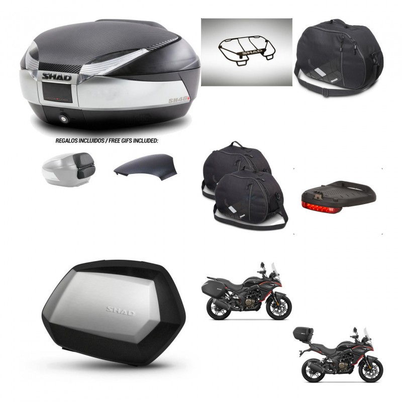 SHAD SH35 PREMIUM suitcases + mounting bracket SH48 trunk backrest cover accessories KIT-475794