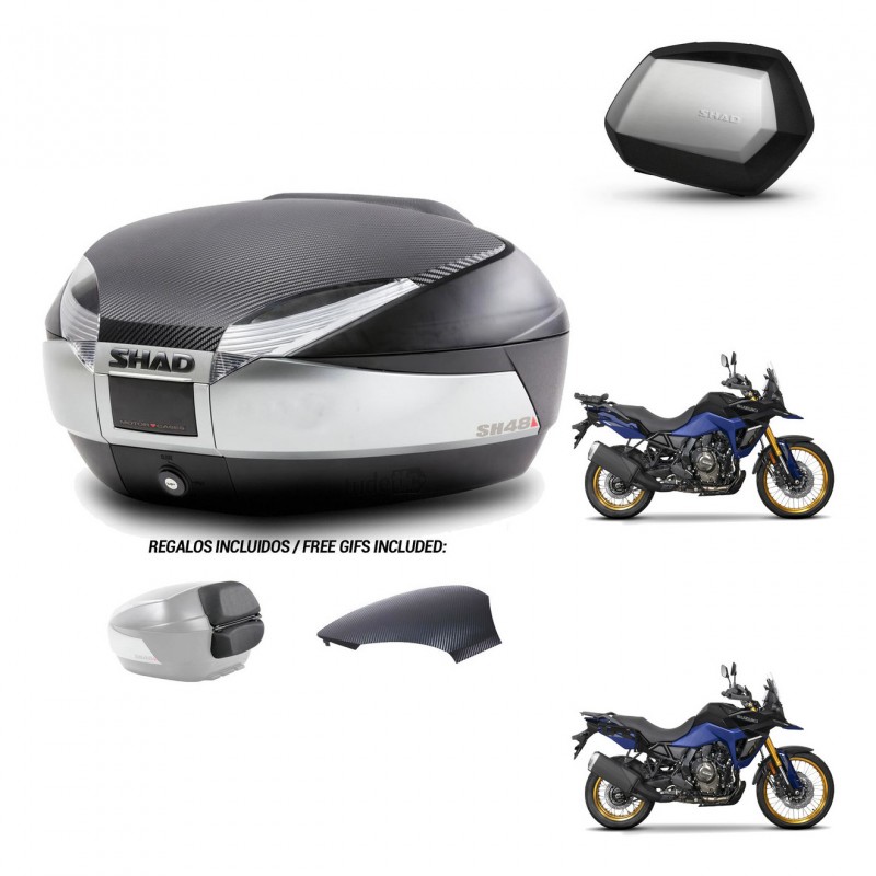 SHAD SH35 PREMIUM suitcases + mounting bracket SH48 trunk backrest cover KIT-475799