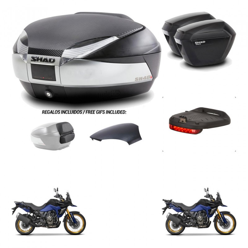 SHAD Suitcases sh23 + mounting bracket trunk SH48 backrest cover accessories KIT-475804
