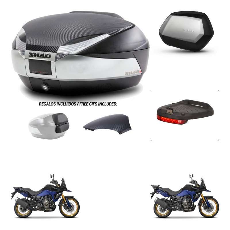SHAD SH35 PREMIUM suitcases + mounting bracket SH48 trunk backrest cover accessories KIT-475805