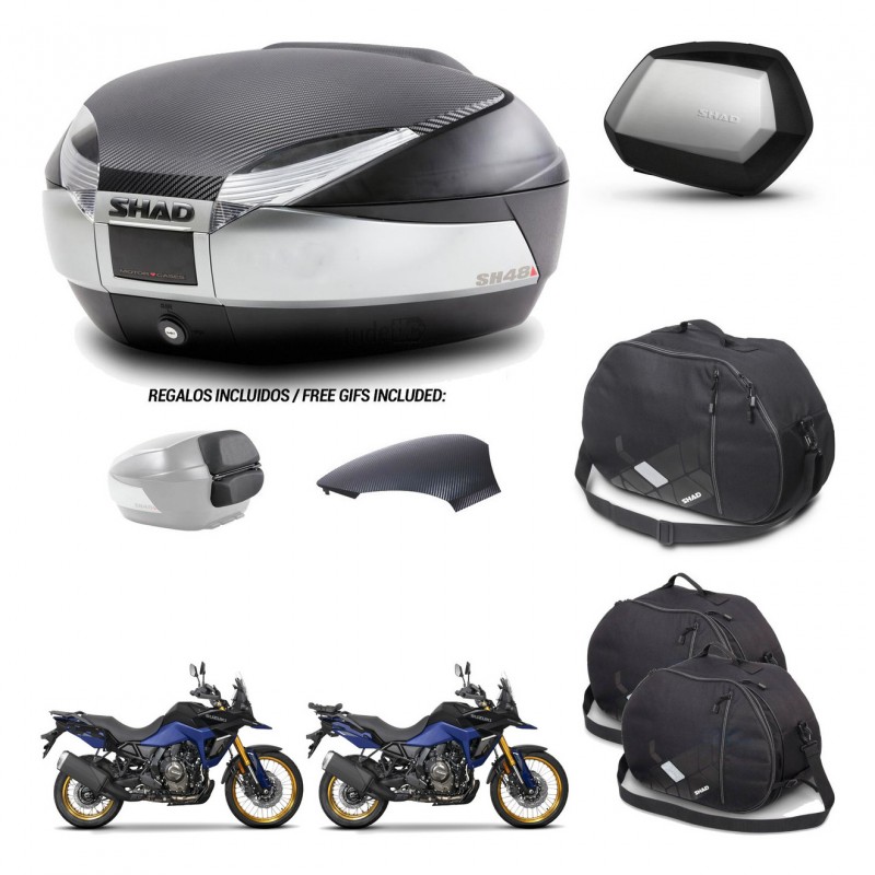 SHAD SH35 PREMIUM suitcases + mounting bracket SH48 trunk backrest cover accessories KIT-475812