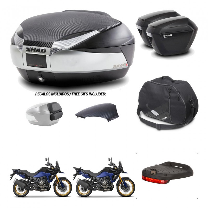 SHAD Suitcases sh23 + mounting bracket trunk SH48 backrest cover accessories KIT-475816