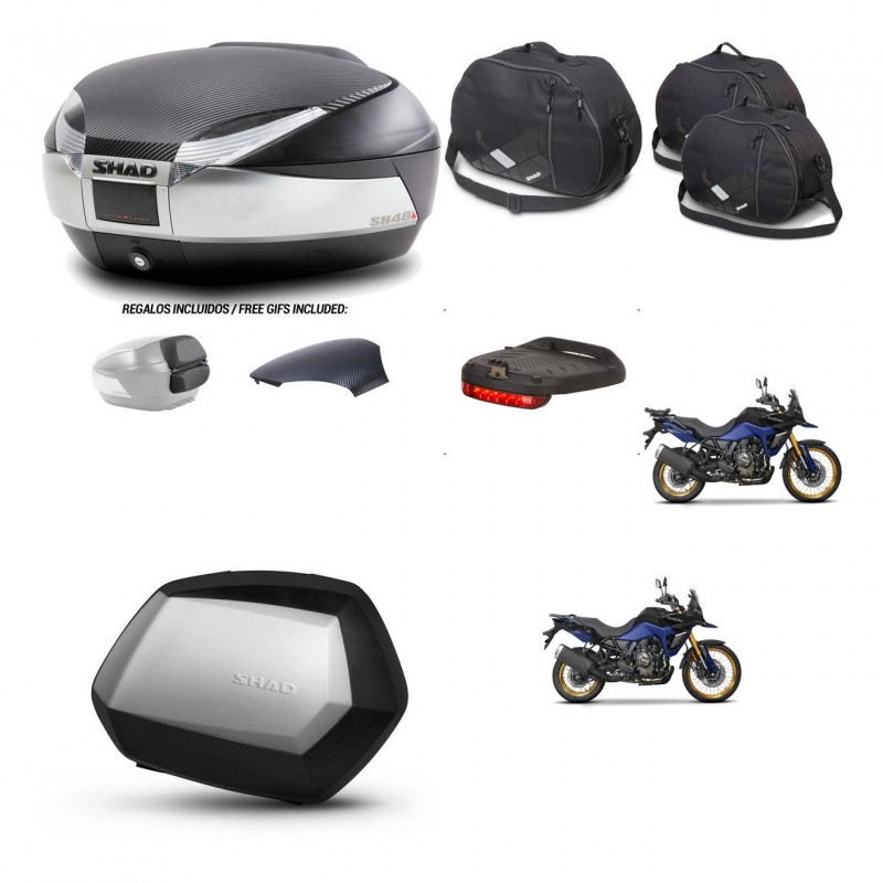 SHAD Maletas SH35 PREMIUM + soporte montaje baul SH48 tapa respaldo accesorios KIT-475818