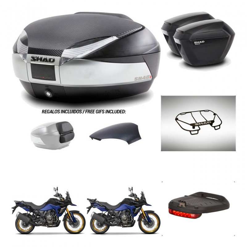 SHAD Maletas sh23 + soporte montaje baul SH48 tapa respaldo accesorios KIT-475828
