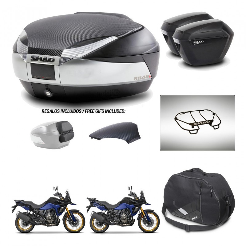 SHAD Suitcases sh23 + mounting bracket trunk SH48 backrest cover accessories KIT-475834