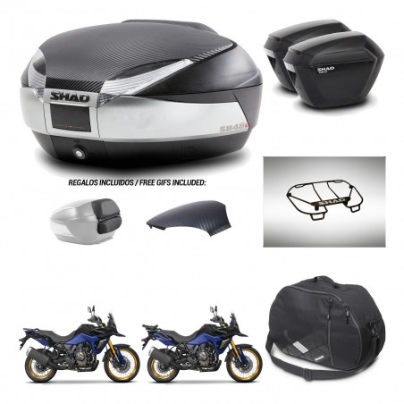 SHAD Suitcases sh23 + mounting bracket trunk SH48 backrest cover accessories KIT-475834