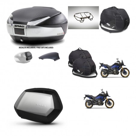 SHAD Maletas SH35 PREMIUM + soporte montaje baul SH48 tapa respaldo accesorios KIT-475836