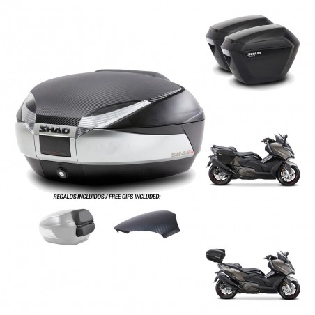 SHAD Suitcases sh23 + mounting bracket trunk SH48 backrest cover KIT-475894