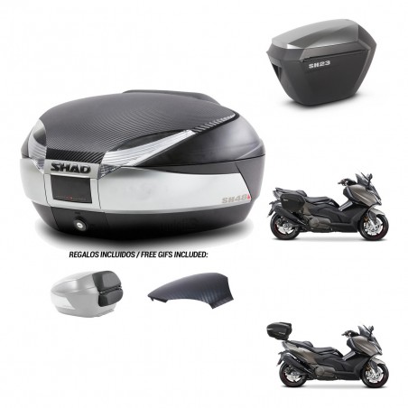 SHAD Maletas sh23 alu + soporte montaje baul SH48 tapa respaldo KIT-475897