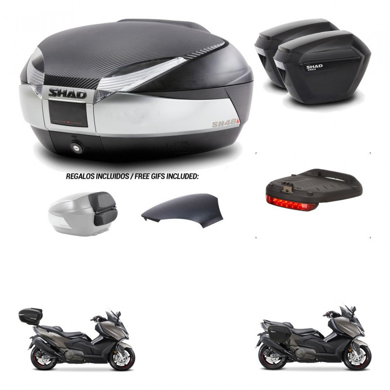 SHAD Maletas sh23 + soporte montaje baul SH48 tapa respaldo accesorios KIT-475900