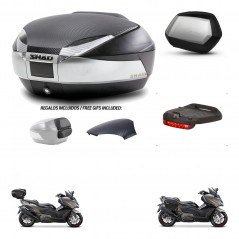 SHAD Maletas SH35 PREMIUM + soporte montaje baul SH48 tapa respaldo accesorios KIT-475901