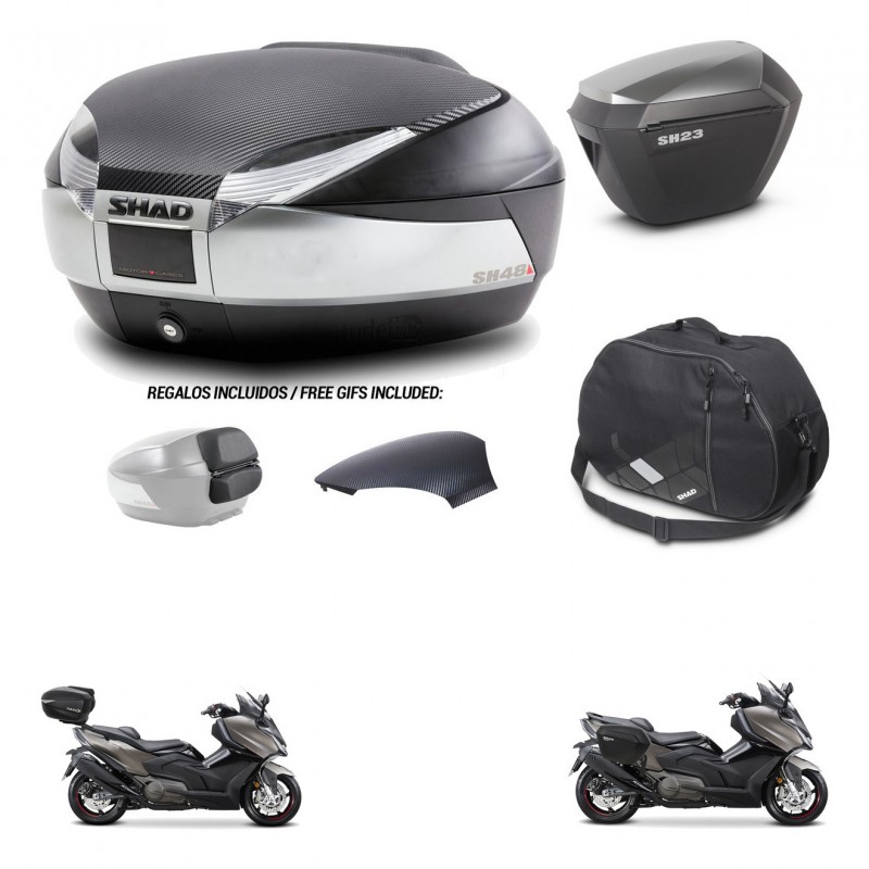 SHAD SH23 alu suitcases + mounting bracket SH48 trunk backrest cover accessories KIT-475909