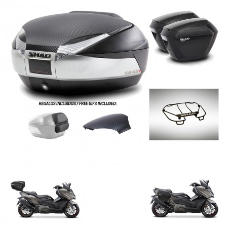 SHAD Suitcases sh23 + mounting bracket trunk SH48 backrest cover accessories KIT-475918