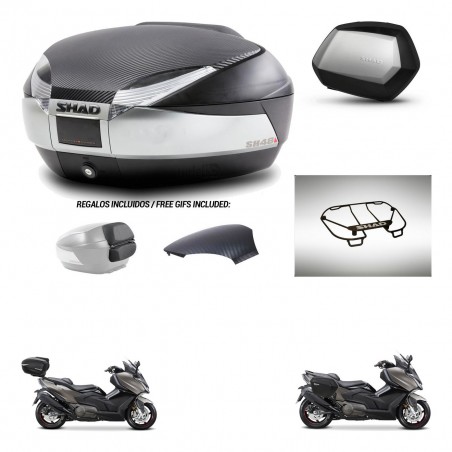 SHAD Maletas SH35 PREMIUM + soporte montaje baul SH48 tapa respaldo accesorios KIT-475919