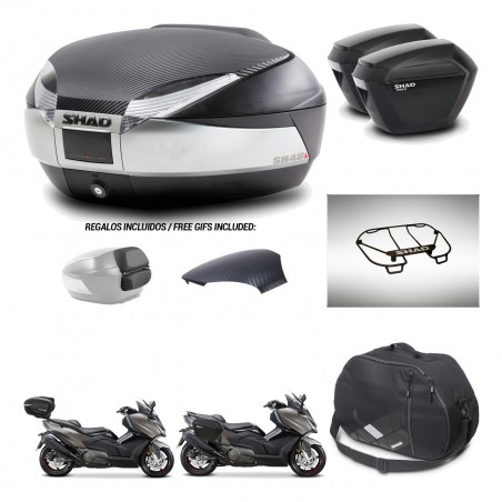 SHAD Suitcases sh23 + mounting bracket trunk SH48 backrest cover accessories KIT-475930