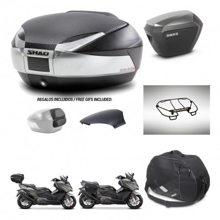 SHAD Maletas sh23 alu + soporte montaje baul SH48 tapa respaldo accesorios KIT-475933