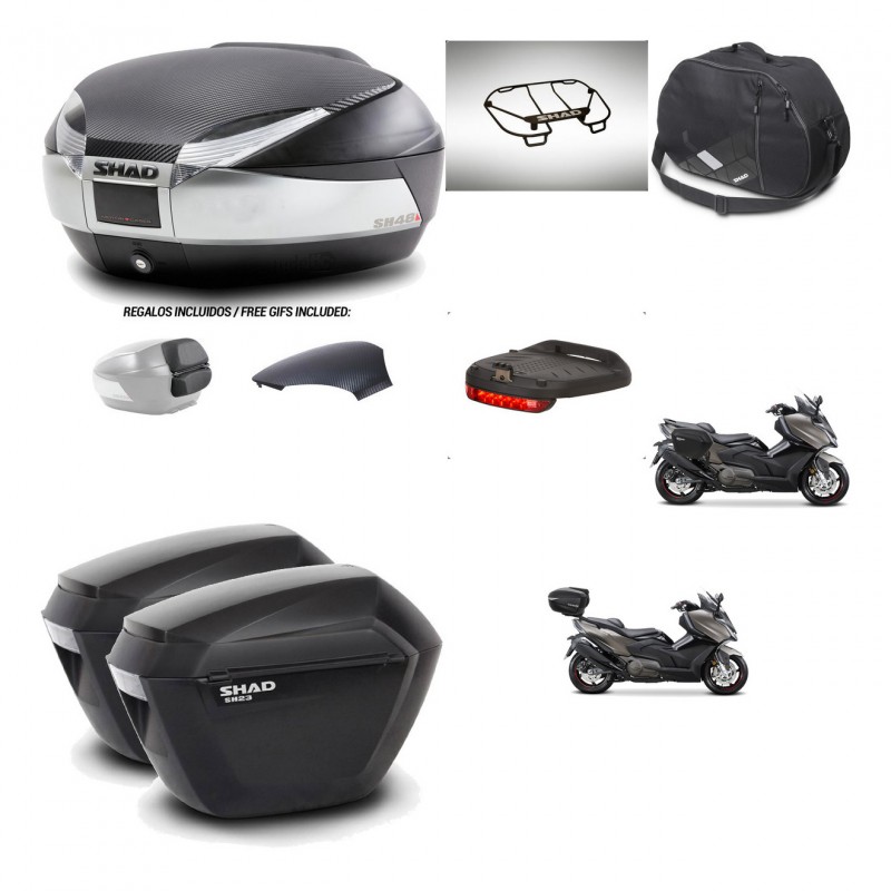 SHAD Maletas sh23 + soporte montaje baul SH48 tapa respaldo accesorios KIT-475936