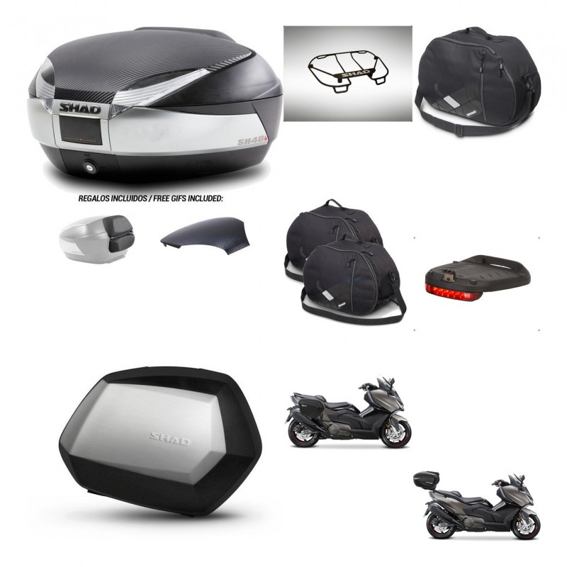 SHAD Maletas SH35 PREMIUM + soporte montaje baul SH48 tapa respaldo accesorios KIT-475938