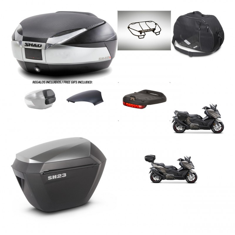 SHAD Maletas sh23 alu + soporte montaje baul SH48 tapa respaldo accesorios KIT-475939