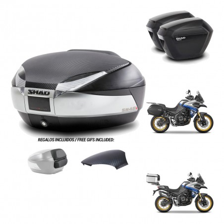 SHAD Suitcases sh23 + mounting bracket trunk SH48 backrest cover KIT-475942