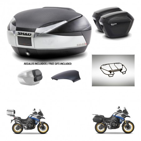 SHAD Suitcases sh23 + mounting bracket trunk SH48 backrest cover accessories KIT-475966