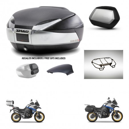 SHAD Maletas SH35 PREMIUM + soporte montaje baul SH48 tapa respaldo accesorios KIT-475967