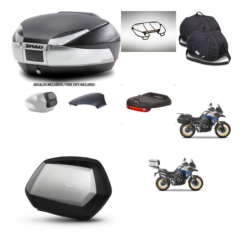 SHAD Maletas SH35 PREMIUM + soporte montaje baul SH48 tapa respaldo accesorios KIT-475974