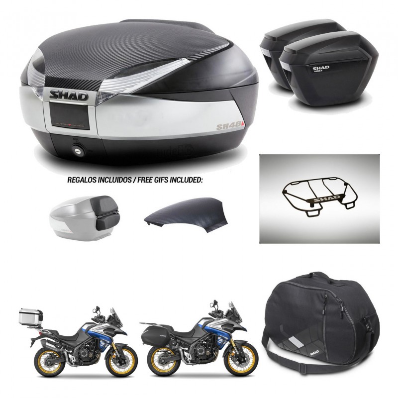 SHAD Maletas sh23 + soporte montaje baul SH48 tapa respaldo accesorios KIT-475978