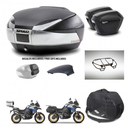 SHAD Suitcases sh23 + mounting bracket trunk SH48 backrest cover accessories KIT-475978
