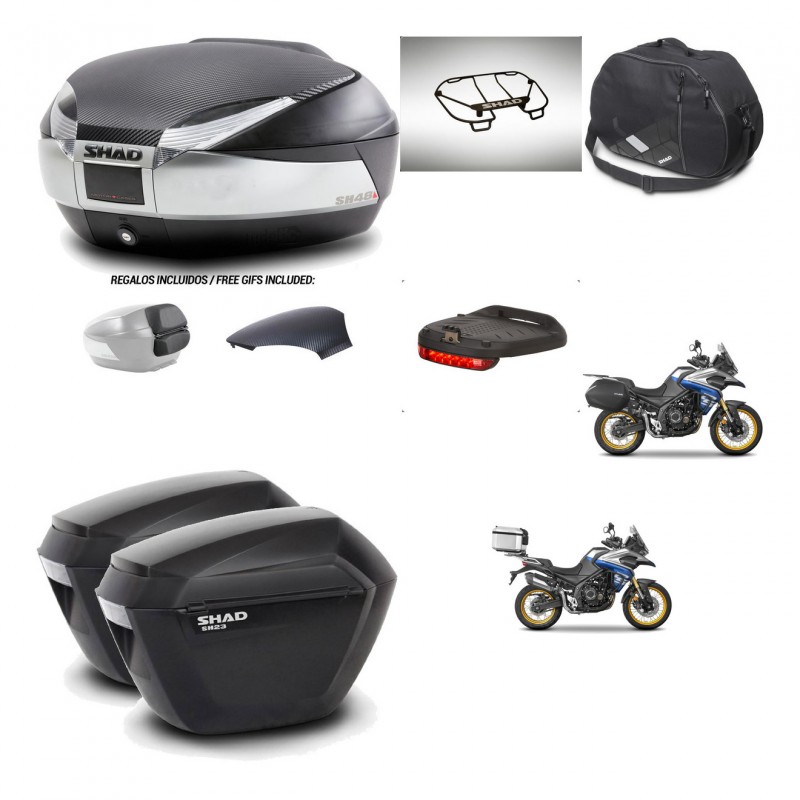 SHAD Maletas sh23 + soporte montaje baul SH48 tapa respaldo accesorios KIT-475984