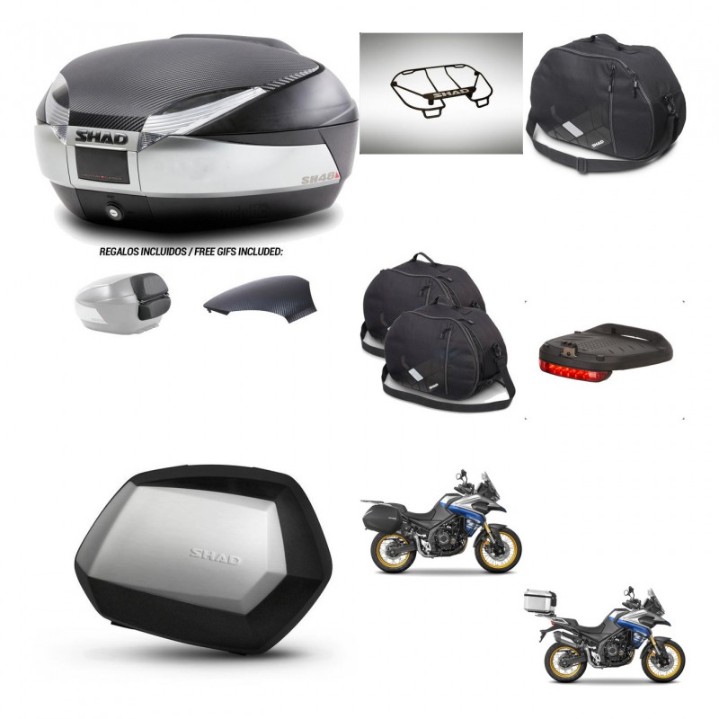 SHAD Maletas SH35 PREMIUM + soporte montaje baul SH48 tapa respaldo accesorios KIT-475986