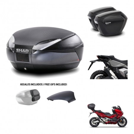 SHAD Suitcases sh23 + mounting bracket trunk SH48 backrest cover 49 L KIT-475990