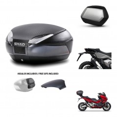 SHAD SH35 PREMIUM suitcases + mounting bracket SH48 trunk backrest cover 49 L KIT-475991