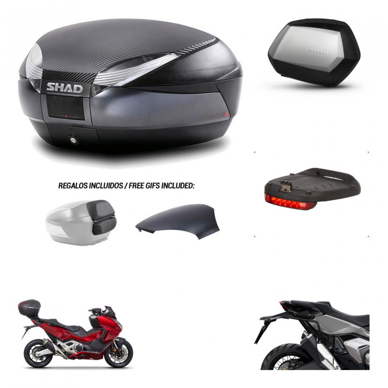 SHAD SH35 PREMIUM suitcases + mounting bracket SH48 trunk backrest cover accessories 49 L KIT-475997
