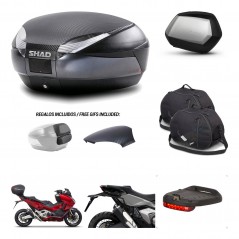 SHAD SH35 PREMIUM suitcases + mounting bracket SH48 trunk backrest cover accessories 49 L KIT-475998