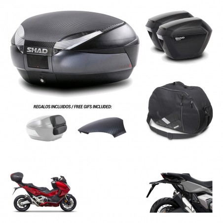 SHAD Suitcases sh23 + mounting bracket trunk SH48 backrest cover accessories 49 L KIT-476002