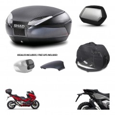 SHAD SH35 PREMIUM suitcases + mounting bracket SH48 trunk backrest cover accessories 49 L KIT-476003